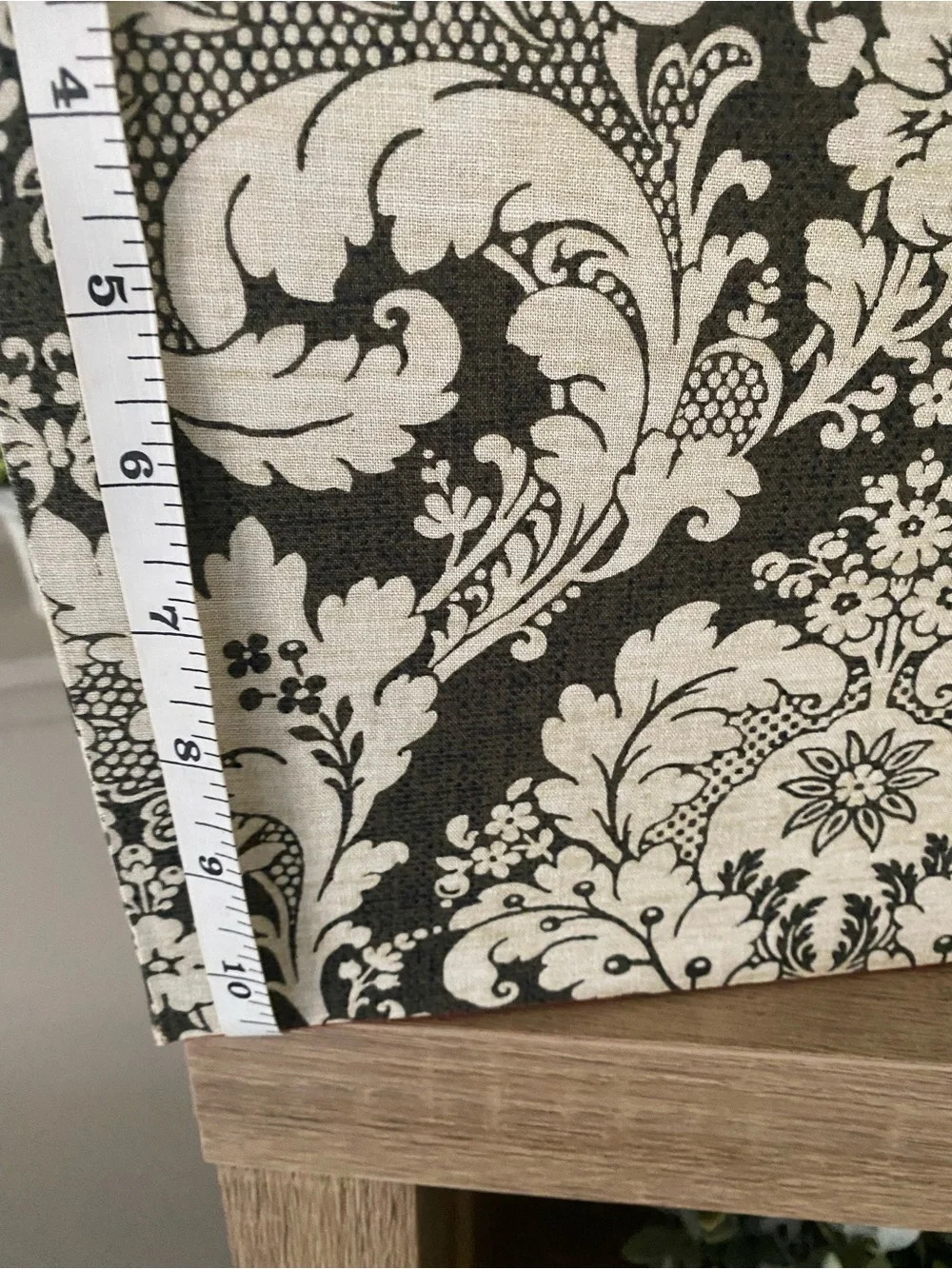 2 Decorative Dark Olive and Cream Fabric Storage Bin